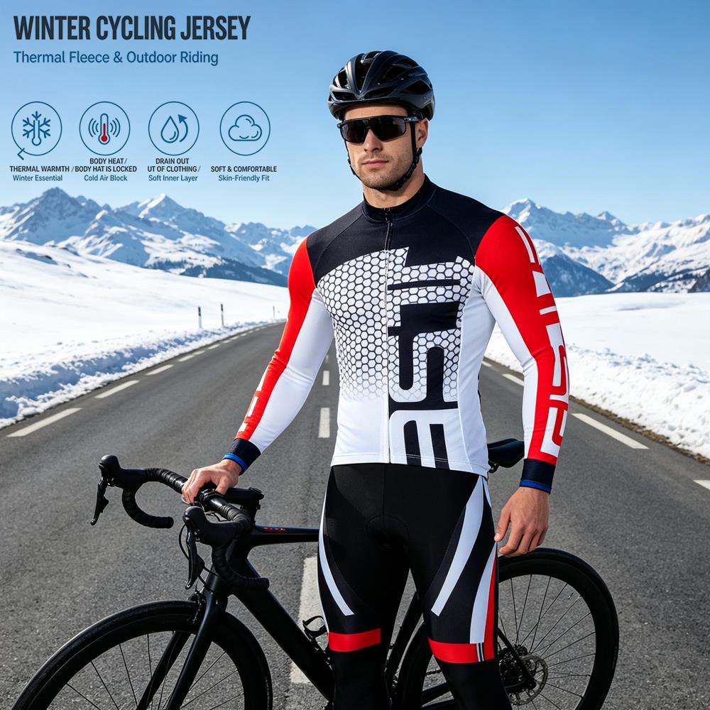 Winter Thermal Fleece Hot Wool - Cycling Gear Jersey 评论和价格