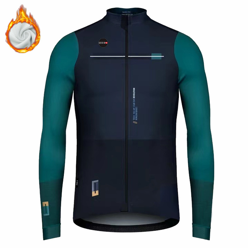 Winter Cycling Men's Long Slee - Cycling Gear Jersey 评论和价格