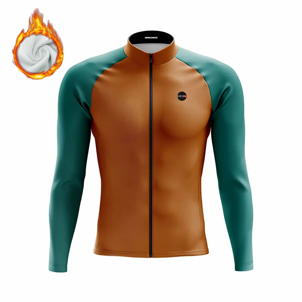 Winter Cycling Men's Long Slee - Cycling Gear Jersey 评论和价格